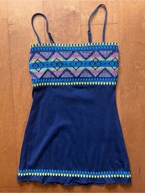 Boho Y2K Tank Top, Vintage Y2K Top, 2000s Mexican Summer Top XS